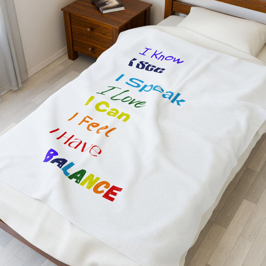 Velveteen Plush Blanket with Chakra Mantras