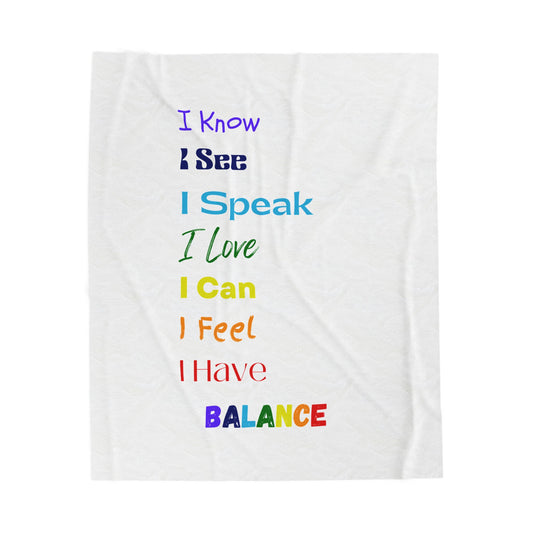 Velveteen Plush Blanket with Chakra Mantras