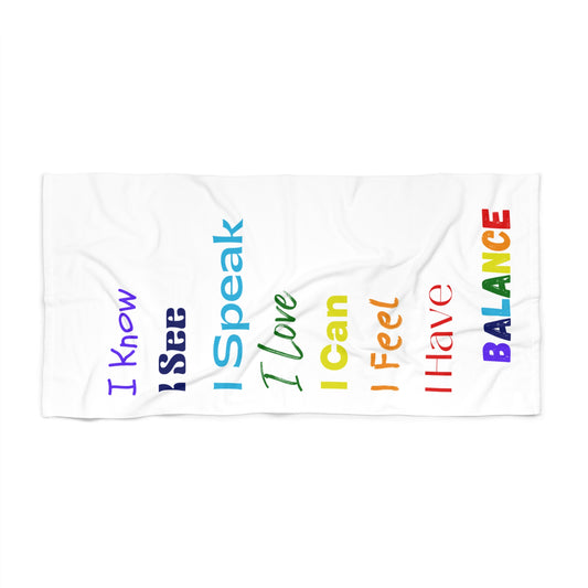 “Chakra Alignment” Affirmation Beach Towel